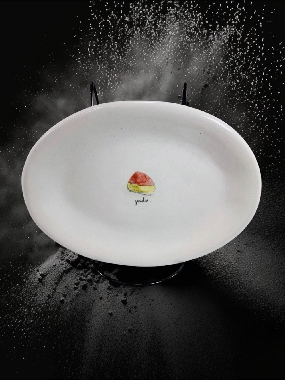 Vintage Rae Dunn Magenta Gouda Cheese Oval Plate Appetizer Cracker Fruit Bread